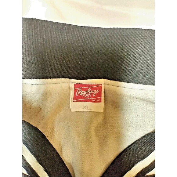 Rawlings Baseball Jacket XL Black Snap Button Lightweight Vintage - Picture 4 of 14